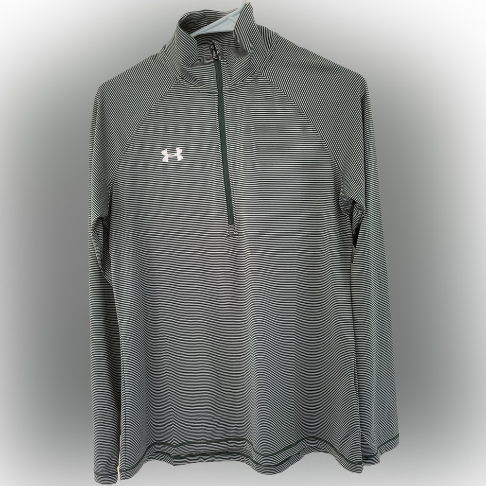 Green and white striped heat gear UnderArmor jacket
